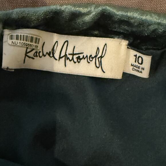 Rachel Antonoff Velvet Jumpsuit Green Flynn Size 10 - Picture 7 of 12